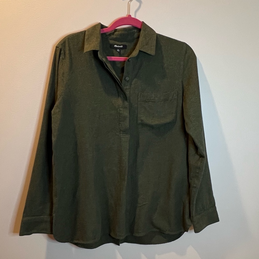 Madewell Flannel Ex-Boyfriend Button-Back Shirt B9